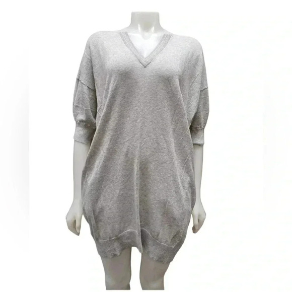 Ted Baker Inula V Neck Sleeve  Detailed Knit Grey Dress Size 3 (medium) - Picture 5 of 13